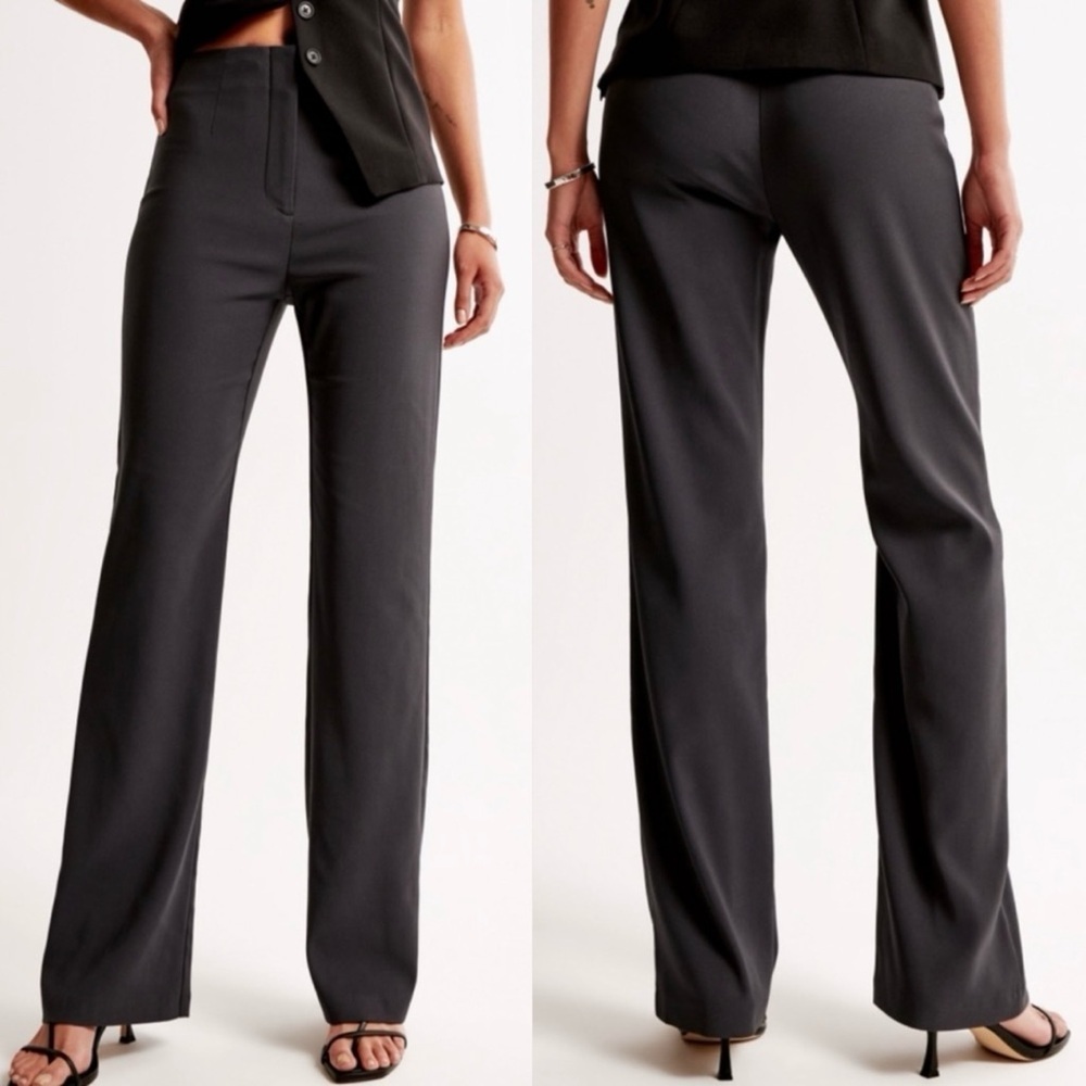Abercrombie & Fitch High Rise Slim Boot Gray Trouser Pant